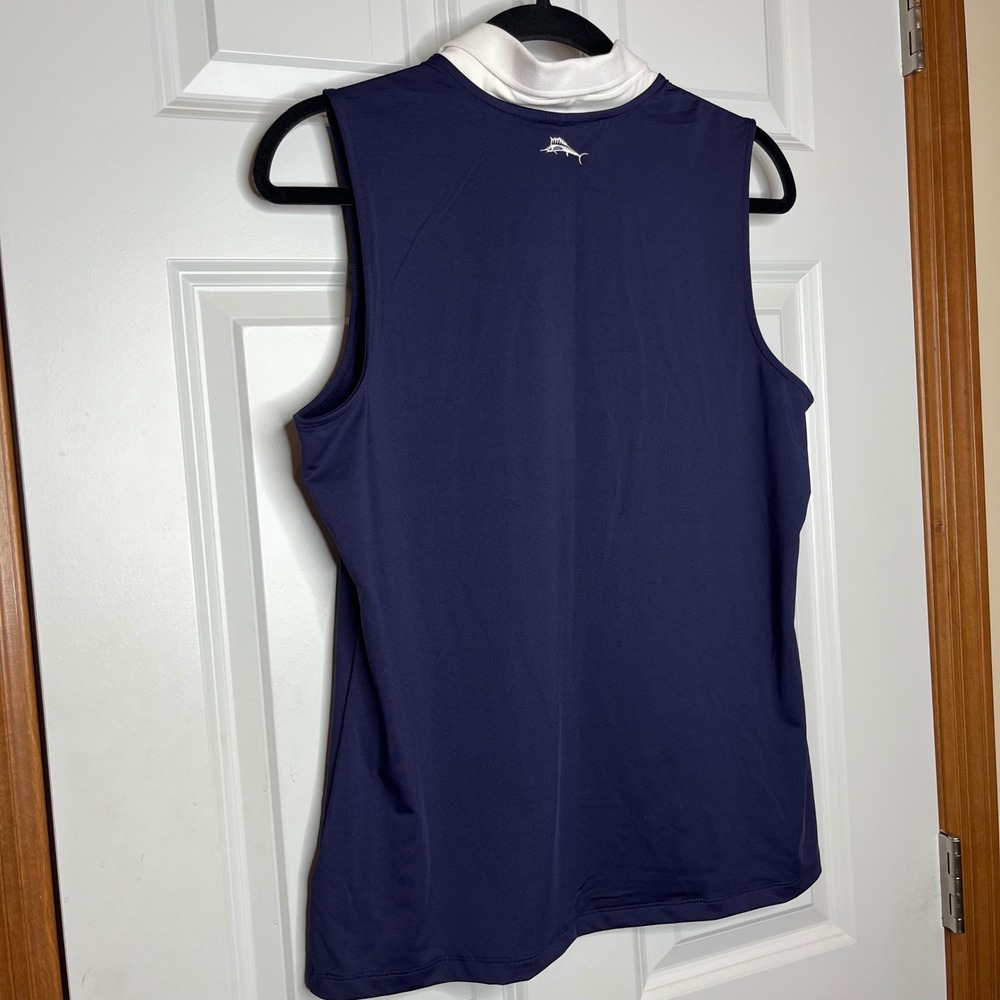 Tommy Bahama Golf NEW Sleeveless Polo Top Large Blue Stretch Athletic Tennis - Picture 4 of 9